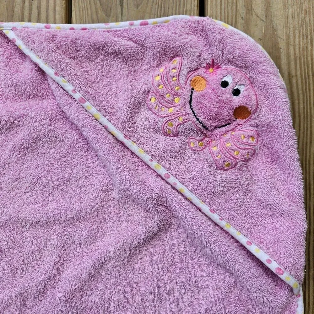 Koala Baby Cotton Pink Octopus Embroidered Hooded Bath Towel